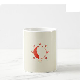 Café Taza de arte de línea de Navidad - Rojo y Verde