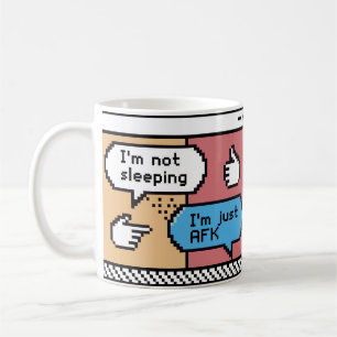 Café Taza de arte de píxeles para jugadores AFK – Retro