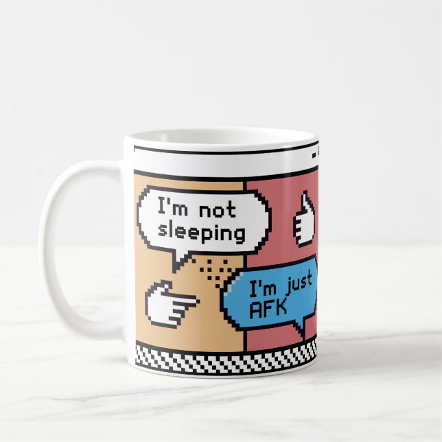 Café Taza de arte de píxeles para jugadores AFK – Retro (Izquierda)