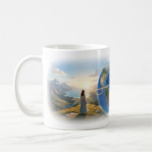 Café Taza de arte de sueño tan lejos a través del mundo