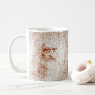 Café Taza de arte en tiza roja de Leonardo da Vinci