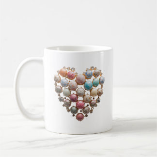 Café Taza de Arte Floral Pastel Jewel Heart — Cottageco