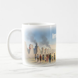 Café Taza de arte Imagine Paz Más Allá de Muros Rotas