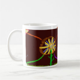 Café Taza de arte impresionista de girasol digital