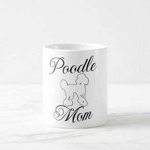 Café Taza de arte lineal de Mamá Caniche Divertida 