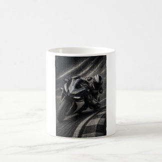 Café Taza de arte mosaico de superbike de carreras mono