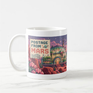 Café Taza de arte pixelado de franqueo desde Marte