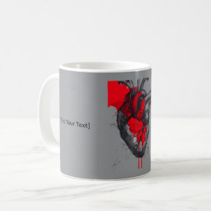 Café Taza de Arte Polka de Basura con Boceto de Corazón