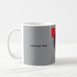 Café Taza de Arte Polka de Basura con Boceto de Corazón