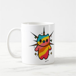 Café Taza de arte pop cósmico de gato de dibujos animad