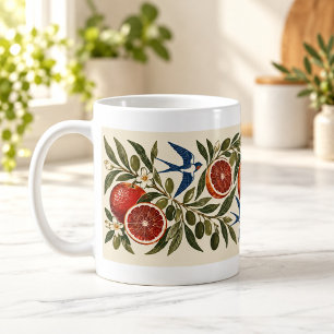 Café Taza de arte popular de naranjas y aceitunas
