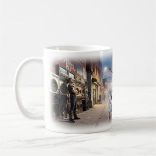 Café Taza de arte Salto Eléctrico Sobre el Horizonte de