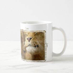 Café Taza de astrología de arte digital Leo - Leones