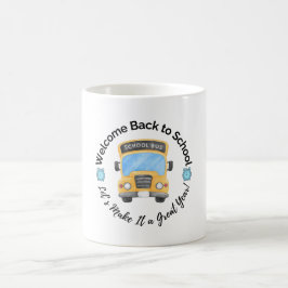 Café Taza de autobús escolar acuarela