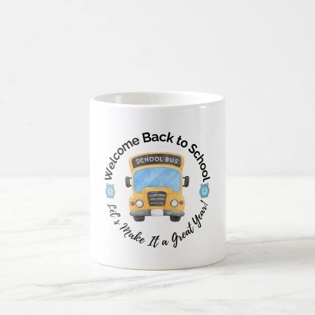 Café Taza de autobús escolar acuarela (Centro)