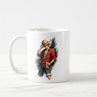 Café Taza de aventuras de sombrero de paja acuarela