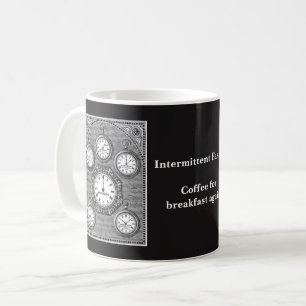 Café Taza de ayuno intermitente del reloj