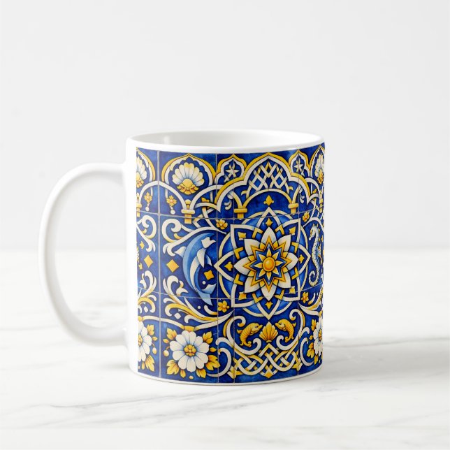 Café Taza de azulejo de arco de cobalto (Izquierda)