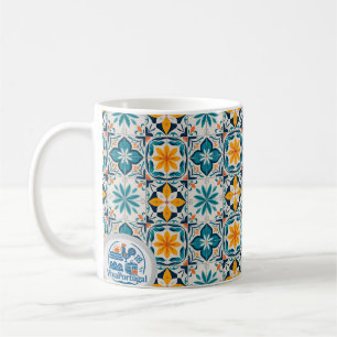 Café Taza de Azulejo Portugués – Patrón de Baldosas Tra