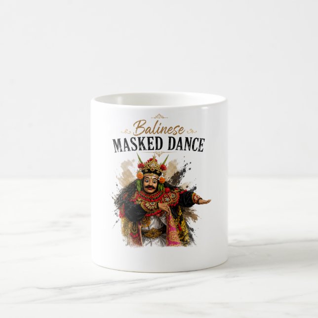 Café Taza de Baile Enmascarado Balinés (Centro)