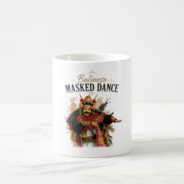 Café Taza de Baile Enmascarado Balinés (Centro)