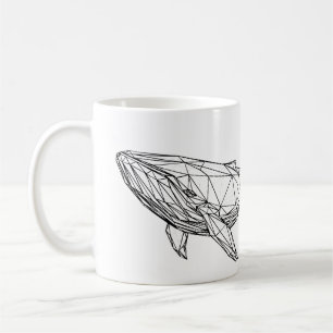 Café Taza de ballena geométrica minimalista