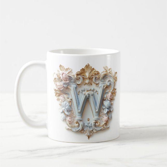 Café Taza de Barroco con Letra 'W' para una Princesa de (Izquierda)