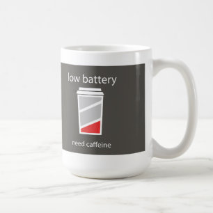 Café Taza de Batería Baja Necesita Cafeína