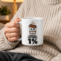 Taza de batería social al 1% regalo divertido para
