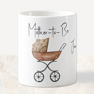 Café Taza de bebida futura madre carrito de bebé antigu