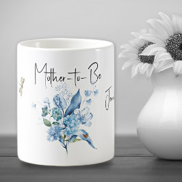 Café Taza de Bebida para Futuras Madres con Bouquet Azu