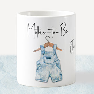 Café Taza de Bebida para Futuras Madres Peto Azul Vinta