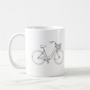 Café Taza de bicicleta de arte de línea
