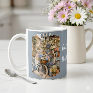 Café Taza de bicicleta del mercado de flores Bloomcore