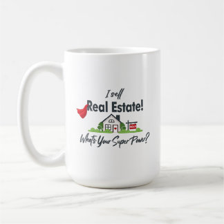 Café Taza de bienes raíces Superpoder de agente inmobil