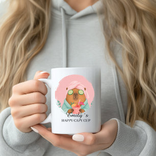 Café Taza de bienestar personalizada para capybara con 
