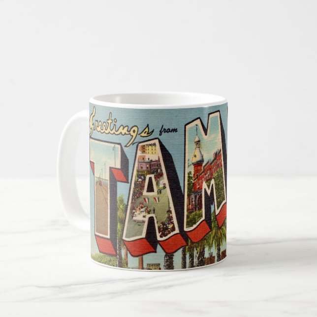 Café Taza de bienvenida de Old Tampa Florida (Anverso izquierdo)