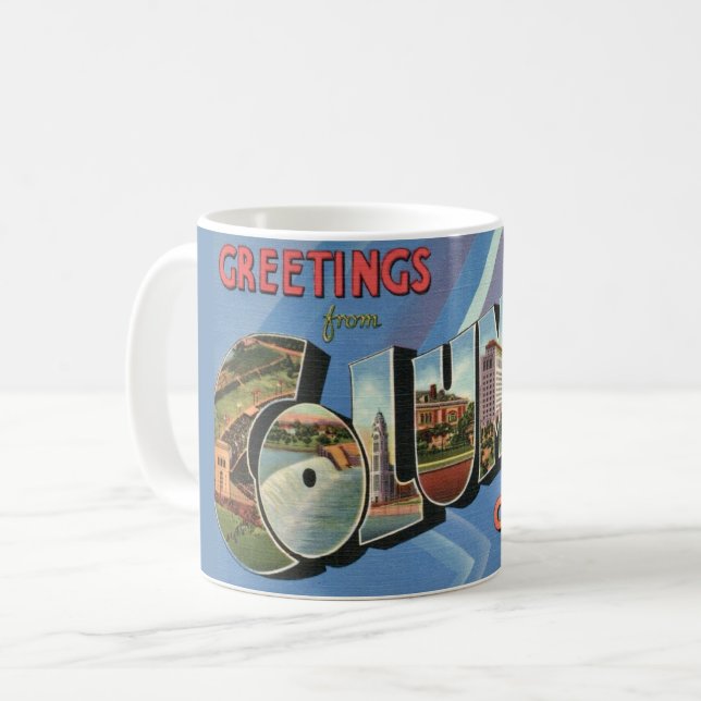 Café Taza de bienvenida retro Columbus Ohio (Anverso izquierdo)