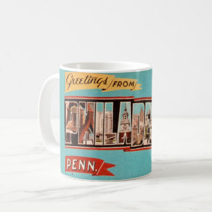 Café Taza de bienvenida retro de Filadelfia