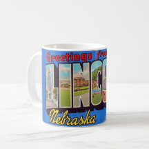 Taza de bienvenida retro Lincoln Nebraska
