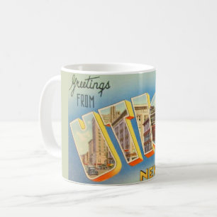 Café Taza de bienvenida retro Utica Nueva York