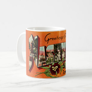Café Taza de bienvenida vintage de Nashville naranja