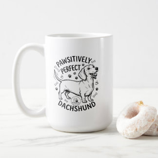 Café Taza de bistró de Dachshund "Pawsitivamente perfec