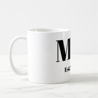 Café Taza de boda con monograma cursivo elegante M & K
