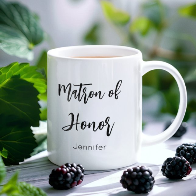 Café Taza de boda Dama de Honor Negro Blanco (Subido por el creador)