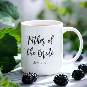 Café Taza de boda negra y blanca del padre de la novia
