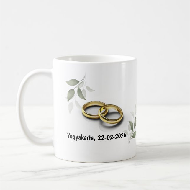 Café Taza de boda personalizada – Regalo de nombres y f (Izquierda)