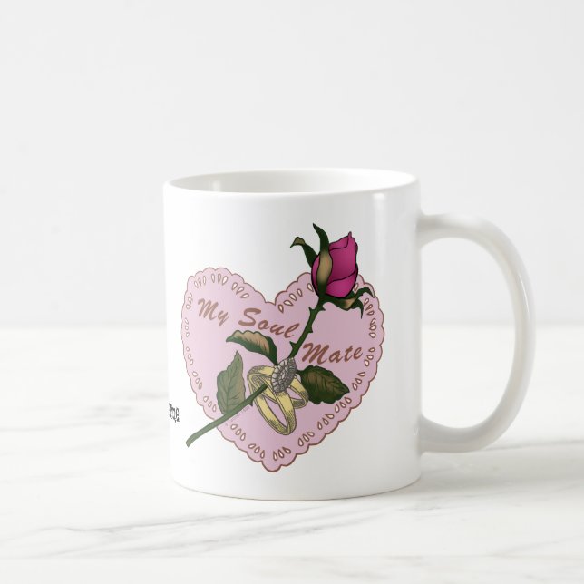 Café Taza de boda rosa Alma gemela (Derecha)