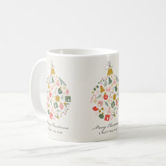 Café Taza de bolas de Navidad vintage