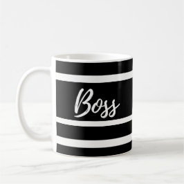 Café Taza de Boss, rayas blancos y negros